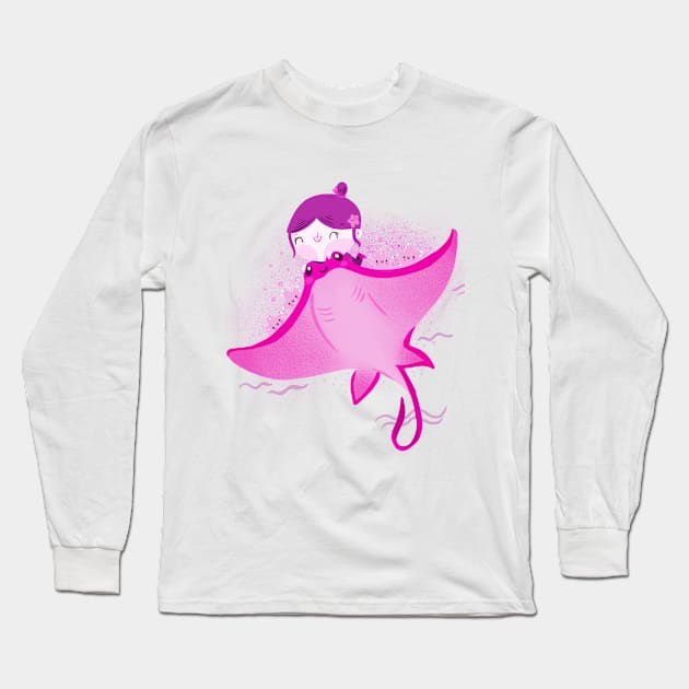 Manta ray Long Sleeve T-Shirt by Mjdaluz